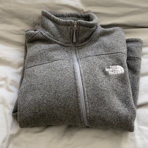 Gray northface fleece jacket for man
